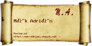 Mák Adrián névjegykártya